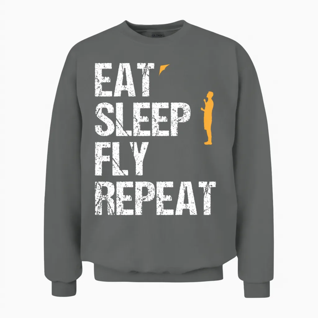 Fly a Kite Quote Kite Flying Gift Unisex Sweatshirt in Graphite Heather