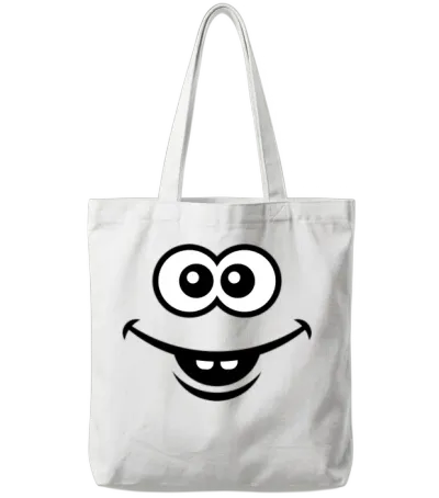 Smiling Face (smile / Happy / Lucky / Funny) Tote Bags - White