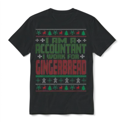 Accountant Christmas Saying Unisex T-Shirt - Black