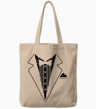 Tuxedo Jacket Costume Tote Bags - Natural