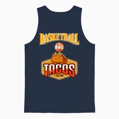 Basketball Fan Retro Unisex Tank Top - Navy