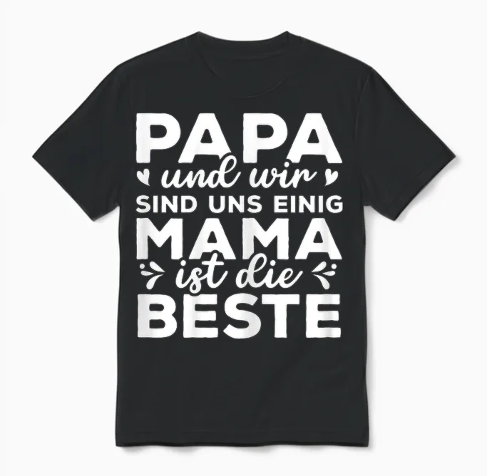 Muttertag Mama Ist Die Beste Unisex T-Shirt in Black