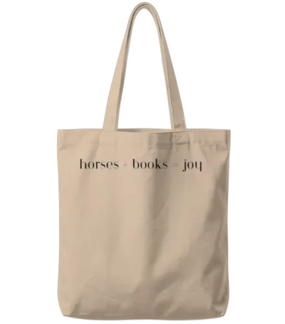 Horses + Books = Joy Tote Bags - Natural