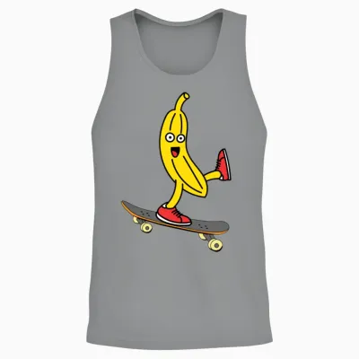 Banana Skateboard Funny Unisex Tank Top - Sport Grey