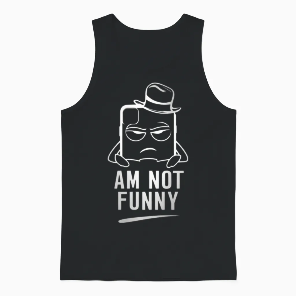Am Not Funny Unisex Tank Top in Black