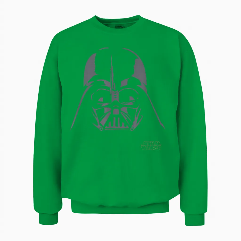 Star Wars Darth Vader Simple Helmet T-Shirt, Black Unisex Sweatshirt in Irish Green