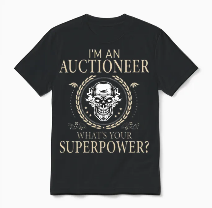 Funny Auctioneer Awesome Unisex T-Shirt in Black