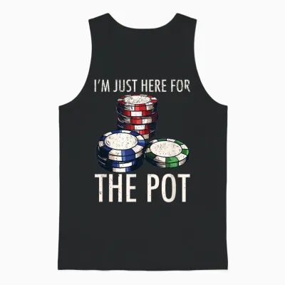 Poker T-Shirt Texas Hold'em Gambling Pot Cards Player Gift Unisex Tank Top - Black