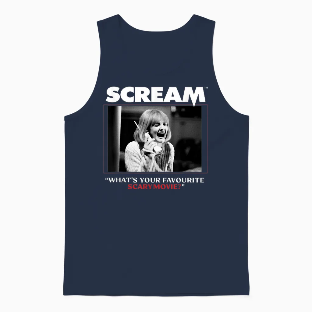 What's Your Favourite Scary Movie? Graphic Papl3015 Unisex Tank Top in Navy
