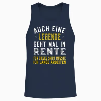Rentner Spruch Auch Eine Legende Geht Mal in Rente Unisex Tank Top - Navy