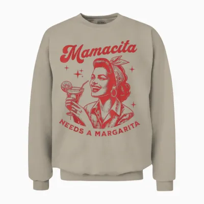 Mamacita Braucht Eine Margarita T-Shirt, White Unisex Sweatshirt - Sand