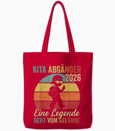 Kinder Kita Abgänger 2026 Schulkind Einschulung Schule Letzt Tote Bags - Red