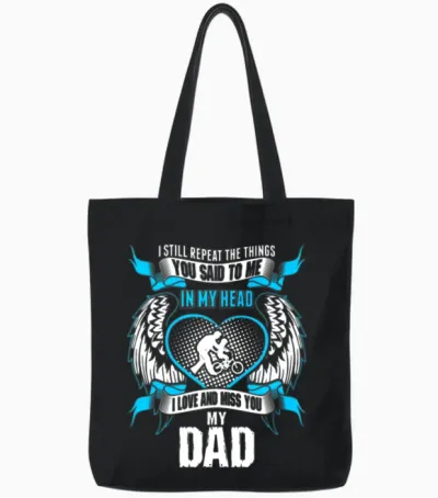 Son Love and Miss His Dad Tote Bags - Black