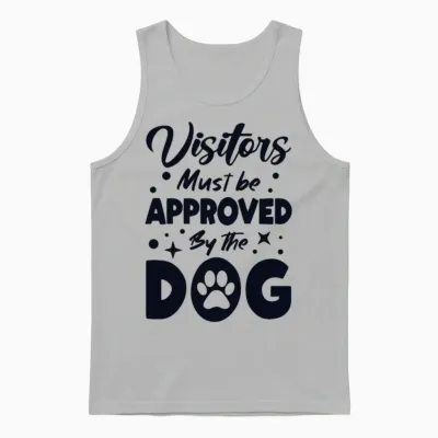 Visitors Approved by the Dog Dog Mom Dogfather Unisex Tank Top - Ash