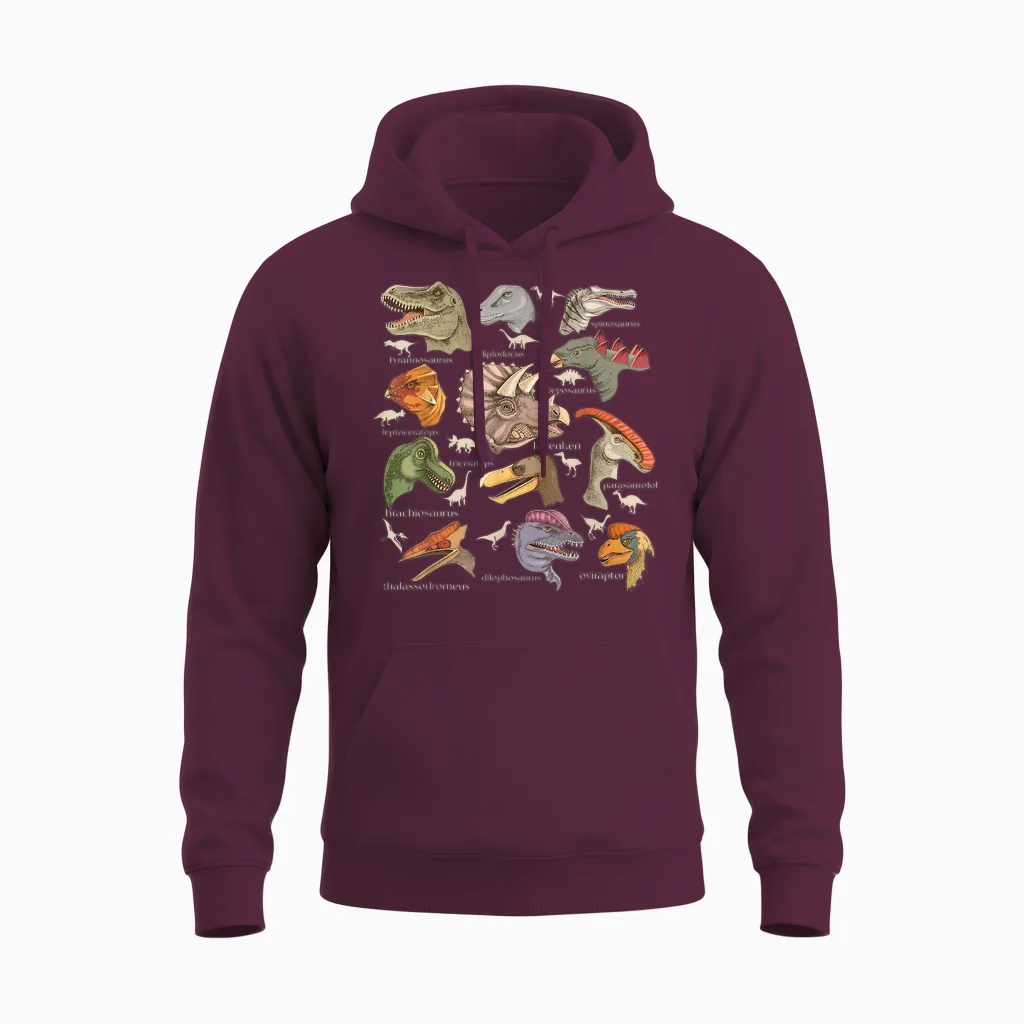 Paläontologen Kostüm Erwachsene Dinosaurier Archäologen Herren Unisex Hoodie in Maroon