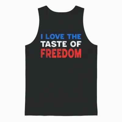 I Love the Taste of Freedom - Couples Matching 4th of July Unisex Tank Top - Black
