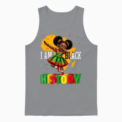 African American Girl Kid I Am Black History Month Unisex Tank Top - Sport Grey