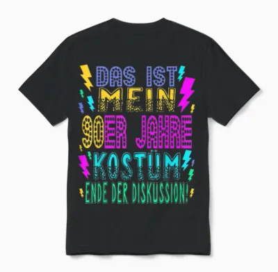 90s Outfit Costume Party 90s Theme Party Men's Women's T-Shirt, Black Unisex T-Shirt - Black