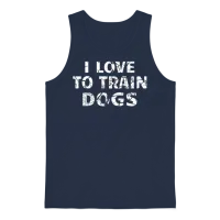 Dog Trainer / Dog Training: I Love to Train Dogs Unisex Tank Top - Navy – 1
