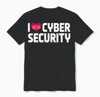 I Love Cyber Security Unisex T-Shirt - Black