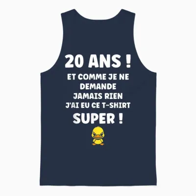 Idée Nul Humour 20 Ans Rigolo Drôle Anniversaire 20 Ans Unisex Tank Top - Navy