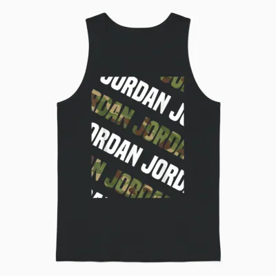 Jordan Camo Pattern Green Camouflage Unisex Tank Top - Black