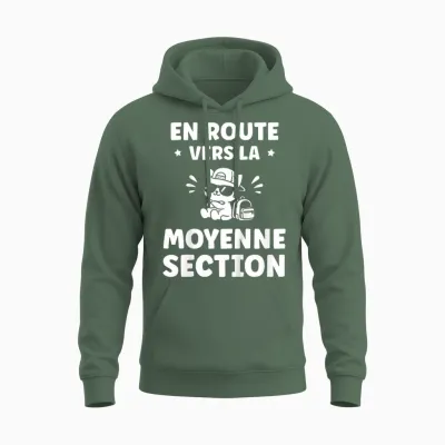 Enfant Humour Maternelle élève Rentrée Des Classes Moyenne Section Unisex Hoodie - Military Green
