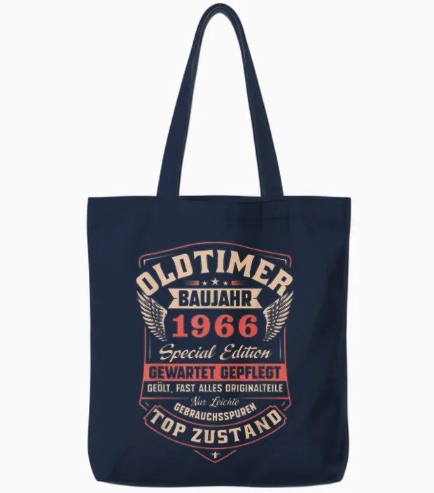 60. Geburtstag 60 Jahre 1966 Vintage Deko Lustig Geschenk Tote Bags in Navy