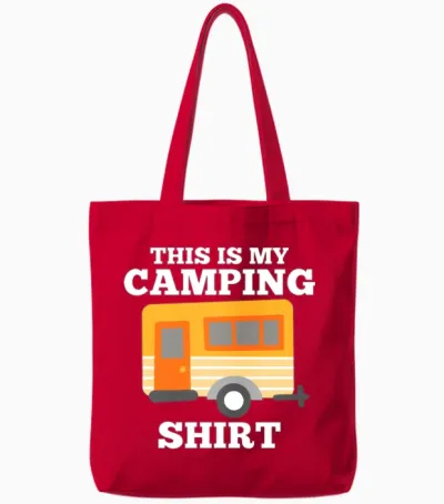 Camping Rv Camper Tote Bags - Red