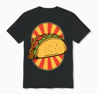 Tacos Funny Cute Taco Lover Cool Retro Food Retro Unisex T-Shirt - Black