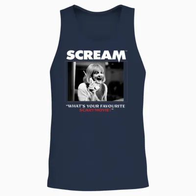 What's Your Favourite Scary Movie? Graphic Papl3015 Unisex Tank Top - Navy
