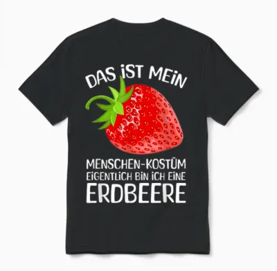 Erdbeere Karneval Top Faschingskostüm Gruppenkostüm Fasching Oberteil Karnevalskostüm Für Die Fastnacht Schwarz Unisex S Unisex T-Shirt - Black