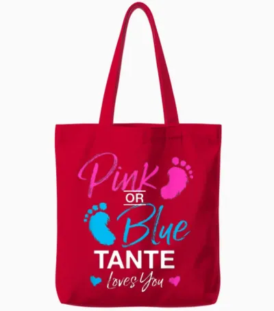 Gender Reveal Tante Babyparty Great-Tante Tote Bags - Red