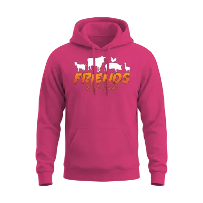 Veganism Friends Not Food Plant Based Vegan Lover Unisex Hoodie - Heliconia