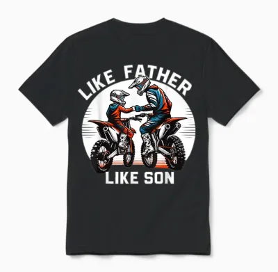 Dirt Bike Family Vater Sohn Motocross Offroad Mx Dad Jungen Unisex T-Shirt - Black