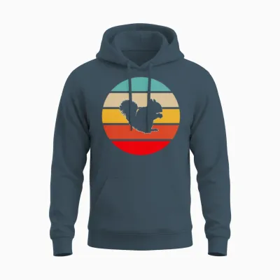 Squirrel Retro Unisex Hoodie - Dark Heather
