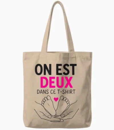 Pregnancy Announcement One Is Two in This Tote Bags - Natural