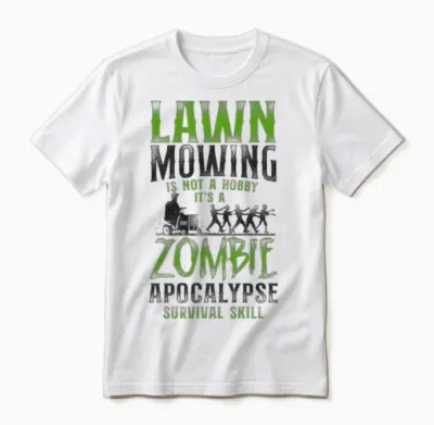 Lawn Mower Mowing Dad Father Unisex T-Shirt - White