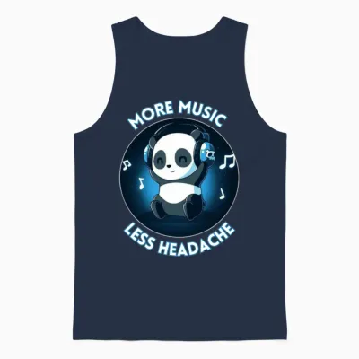 Panda Music Unisex Tank Top - Navy