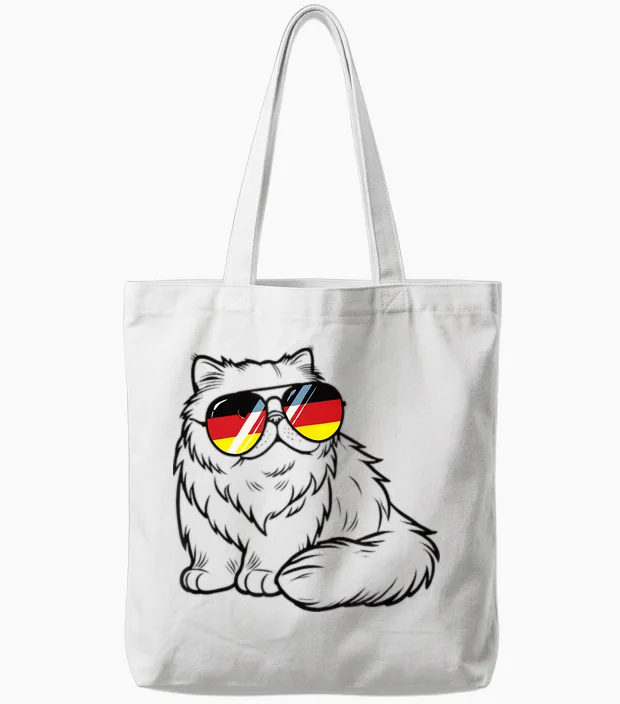 Deutsche Flagge Katze Deutsch Deutschland Katzen Tote Bags in White