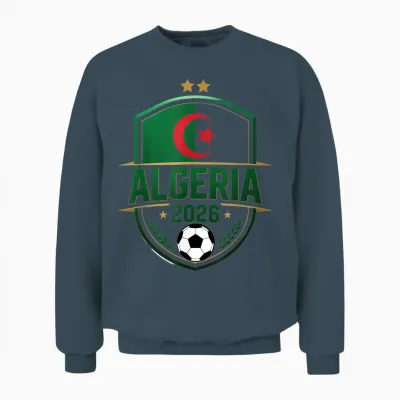 Fennec Algerian Flag Football Gift Jersey Dz Unisex Sweatshirt - Dark Heather