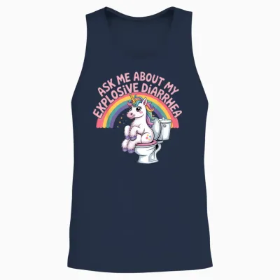 Fragen Sie Mich Nach Meinem Explosiven Durchfall Unisex Tank Top - Navy