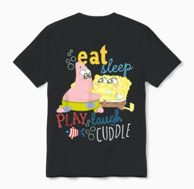 Spongebob Schwammkopf Eat, Sleep and Play Unisex T-Shirt - Black