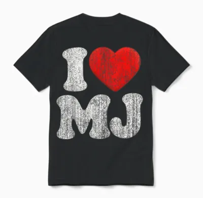 Retro I Love Mj Shirt, I Heart Mj Unisex T-Shirt - Black