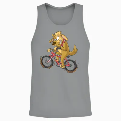 Biking Dog Unisex Tank Top - Sport Grey