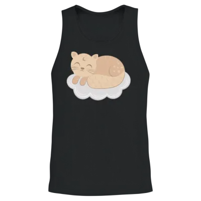 Boho Cat Unisex Tank Top - Black