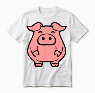 Little Cute Piggy Pig Piglet Fat Chubby Animal Unisex T-Shirt - White