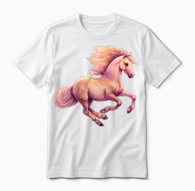 Horse: Running Horse Lovers Unisex T-Shirt in White