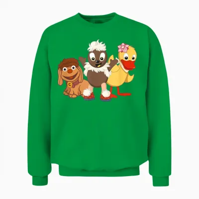 Pittiplatsch, Schnatterinchen Und Moppi - Drei Freunde Unisex Sweatshirt - Irish Green