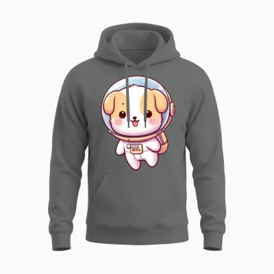 Space Dog Unisex Hoodie - Graphite Heather
